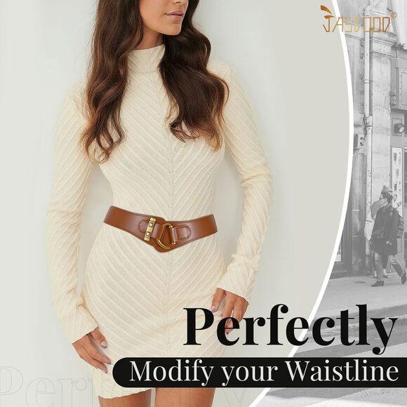 7878 Women\'s Vintage Stretchy Waist Belt Elastic Wide Waistband